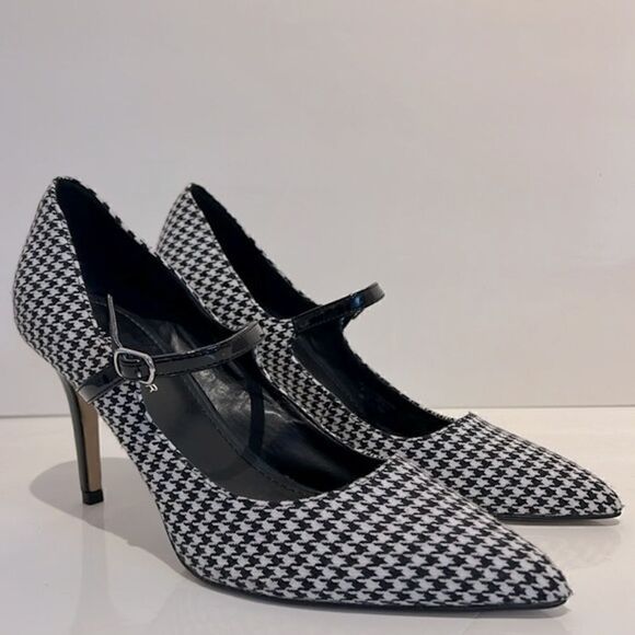 Marc Fisher‎ Black/White Houndstooth Heel Pumps Shoes Size 9 - Picture 1 of 14